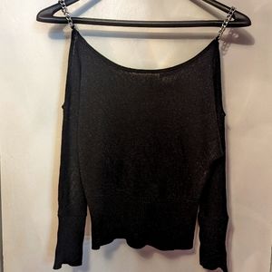 Medium Black Chain Link Openshoulder Sweater